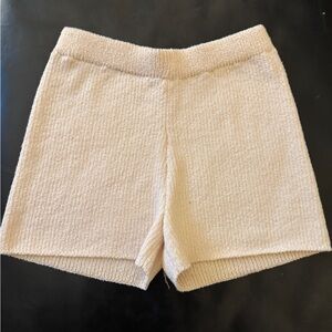 Women's Cream Knit Shorts